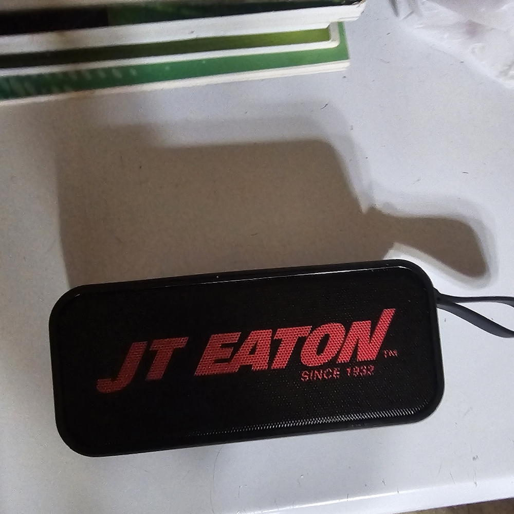JT Eaton Black and Red Portable Speaker